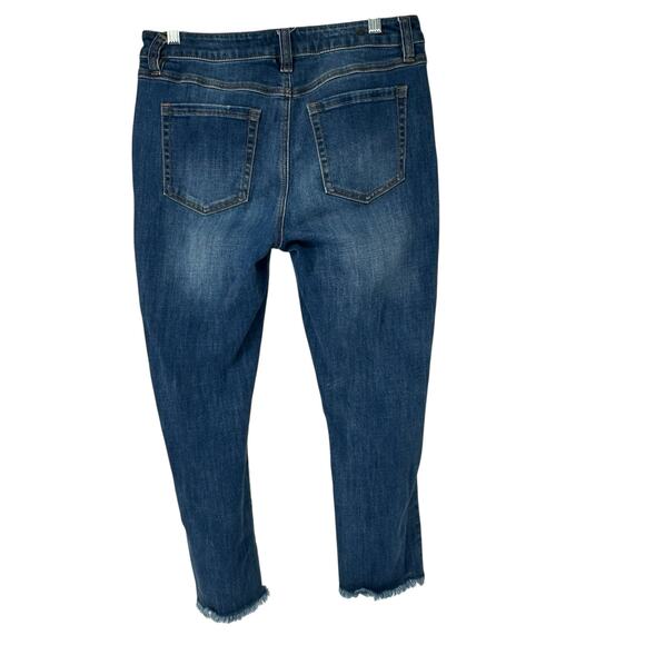 CAbi Cropped High Rise Distressed Raw Hem Straight Jeans Size 8 #5493 - Picture 3 of 10